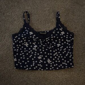 SHEIN Navy Floral Lace Camisole